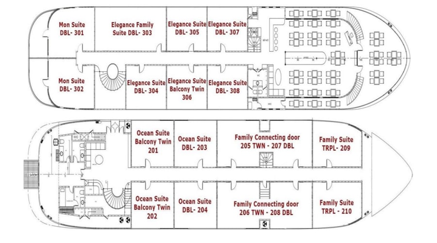 Deck Plan of Mon Cheri Cruise 1