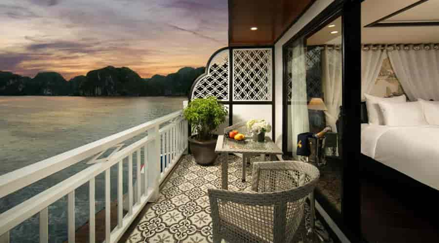 the large private balcony on Hermes Cruise