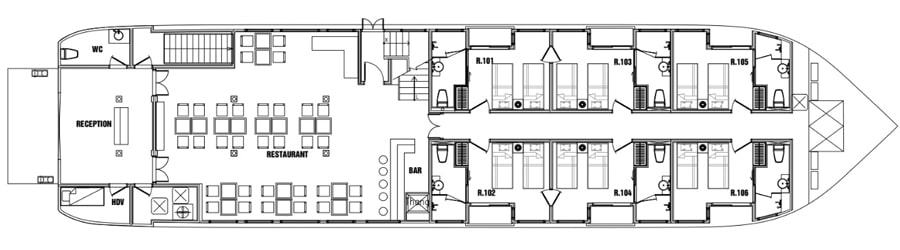 Deck 1 layout of Sena Cruise