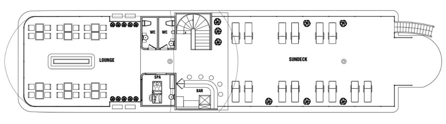 sundeck layout of Sena Cruise