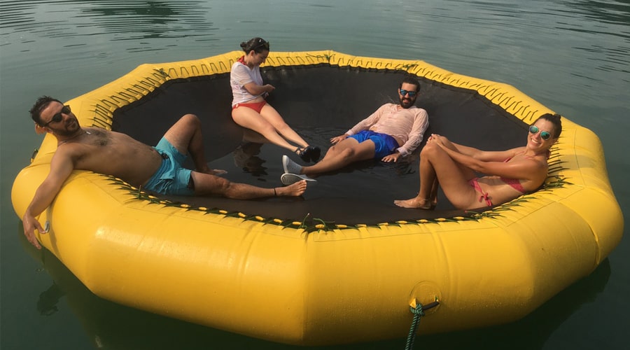 Trampolite Floating in Halong Bay