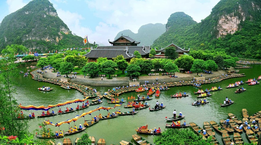 Trang an boat pier