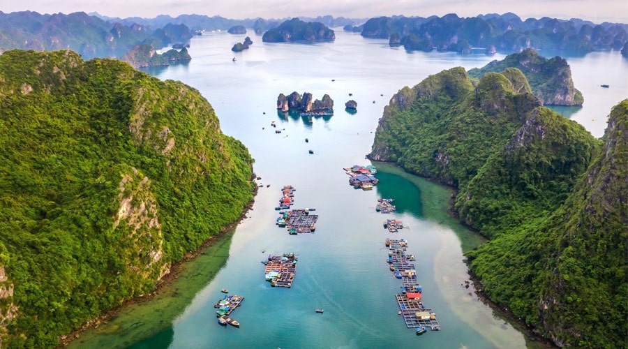 cua van fishing village from above