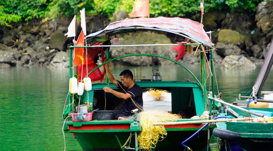 Local life in Cua Van Fishing Village