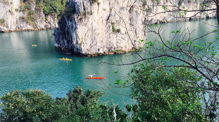 the view of Ha Long Bay from Thien Canh Son Cave